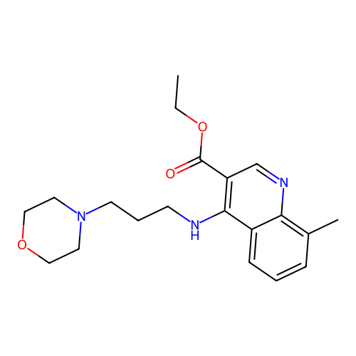 Ethyl 8-methyl-4-(3-morpholin-4-ylpropylamino)quinoline-3-carboxylate structure