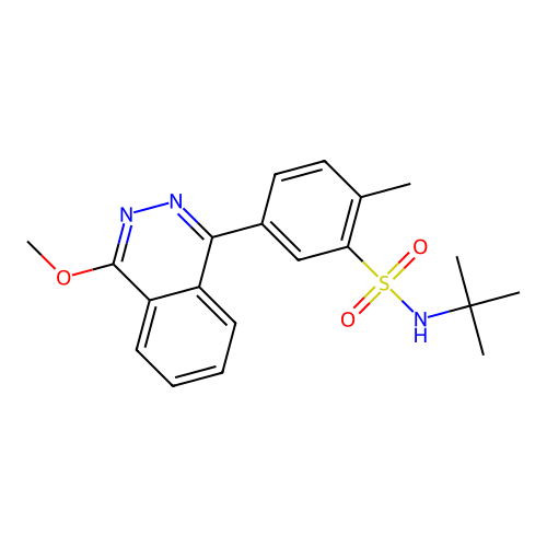 N-tert-butyl-5-(4-methoxyphthalazin-1-yl)-2-methylbenzenesulfonamide structure