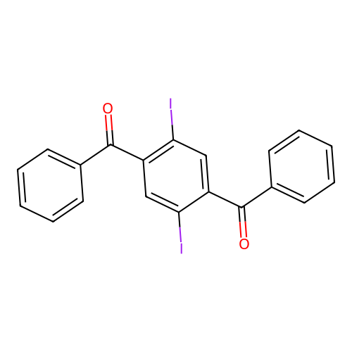 (2,5-Diiodo-1,4-phenylene)bis(phenylmethanone) structure