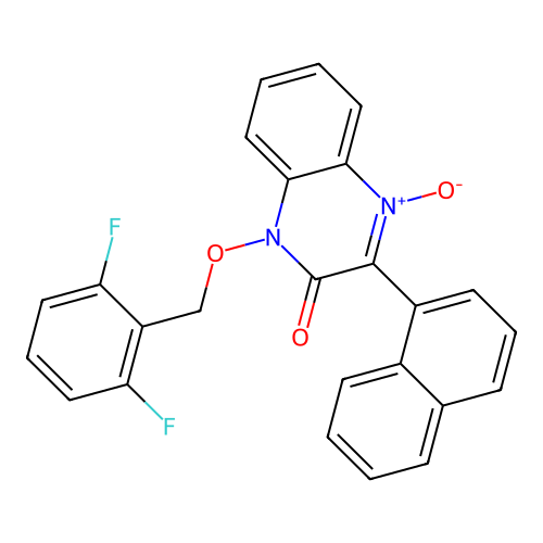 1-[(2,6-difluorobenzyl)oxy]-3-(naphthalen-1-yl)quinoxalin-2(1H)-one 4-oxide structure