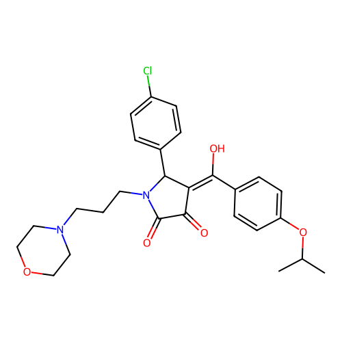 5-(4-chlorophenyl)-3-hydroxy-1-[3-(morpholin-4-yl)propyl]-4-[4-(propan-2-yloxy)benzoyl]-2,5-dihydro-1H-pyrrol-2-one structure
