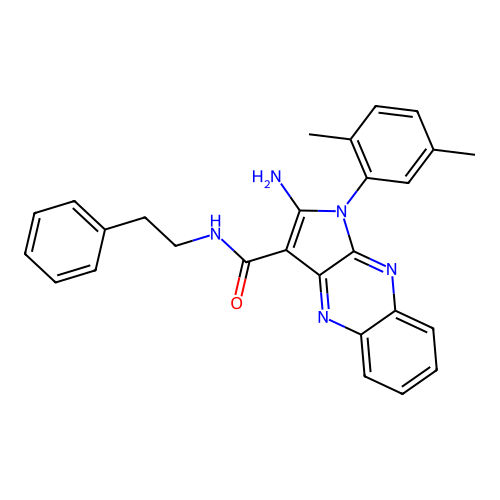 2-amino-1-(2,5-dimethylphenyl)-N-phenethyl-1H-pyrrolo[2,3-b]quinoxaline-3-carboxamide structure