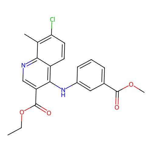 ethyl 7-chloro-4-{[3-(methoxycarbonyl)phenyl]amino}-8-methylquinoline-3-carboxylate structure