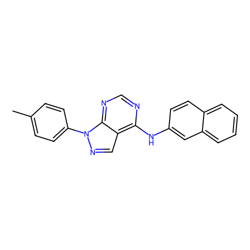 N-(naphthalen-2-yl)-1-(p-tolyl)-1H-pyrazolo[3,4-d]pyrimidin-4-amine structure