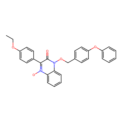 3-(4-ethoxyphenyl)-1-[(4-phenoxybenzyl)oxy]quinoxalin-2(1H)-one 4-oxide structure