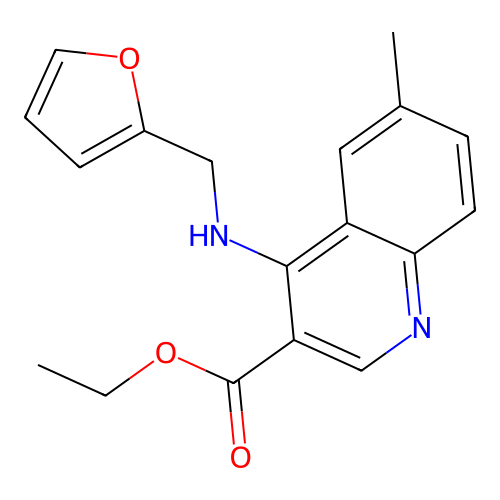 Ethyl 4-[(furan-2-ylmethyl)amino]-6-methylquinoline-3-carboxylate structure