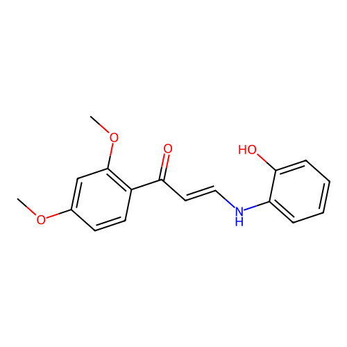 (2E)-1-(2,4-dimethoxyphenyl)-3-[(2-hydroxyphenyl)amino]prop-2-en-1-one structure