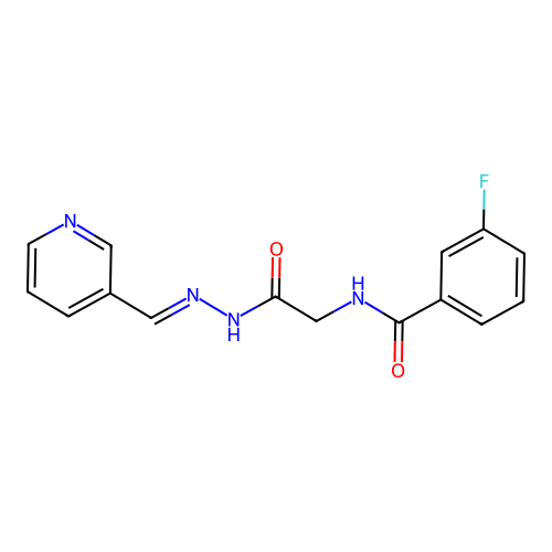 (E)-3-fluoro-N-(2-oxo-2-(2-(pyridin-3-ylmethylene)hydrazinyl)ethyl)benzamide structure
