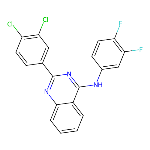 2-(3,4-dichlorophenyl)-N-(3,4-difluorophenyl)quinazolin-4-amine structure