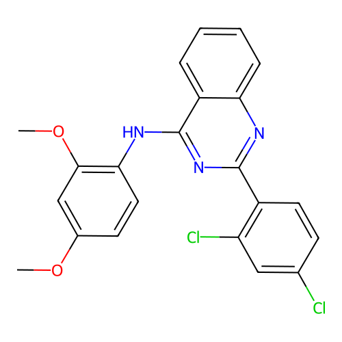 2-(2,4-dichlorophenyl)-N-(2,4-dimethoxyphenyl)quinazolin-4-amine structure