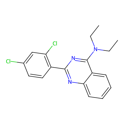 2-(2,4-dichlorophenyl)-N,N-diethylquinazolin-4-amine structure