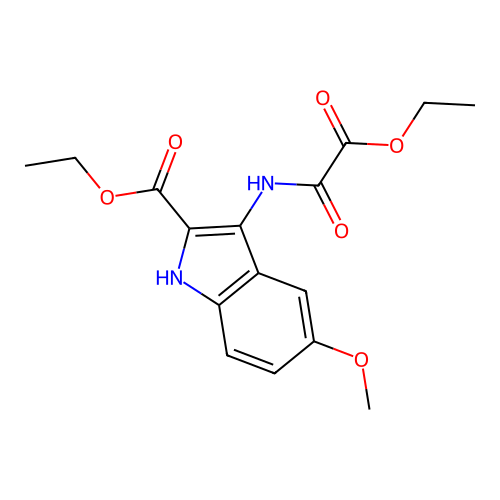 ethyl 3-{[ethoxy(oxo)acetyl]amino}-5-methoxy-1H-indole-2-carboxylate structure