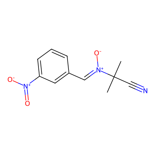 2-methyl-2-[(Z)-(3-nitrobenzylidene)(oxido)-lambda~5~-azanyl]propanenitrile structure