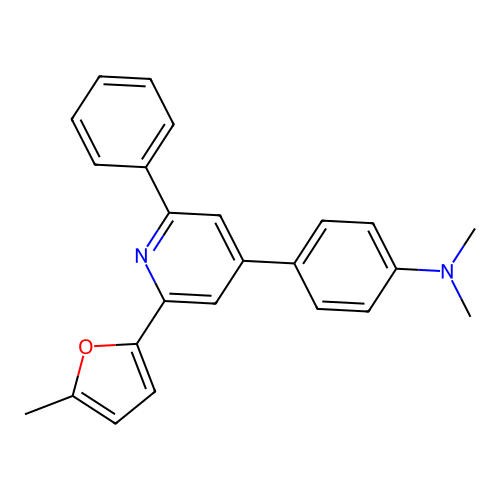 N,N-dimethyl-4-[2-(5-methylfuran-2-yl)-6-phenylpyridin-4-yl]aniline structure