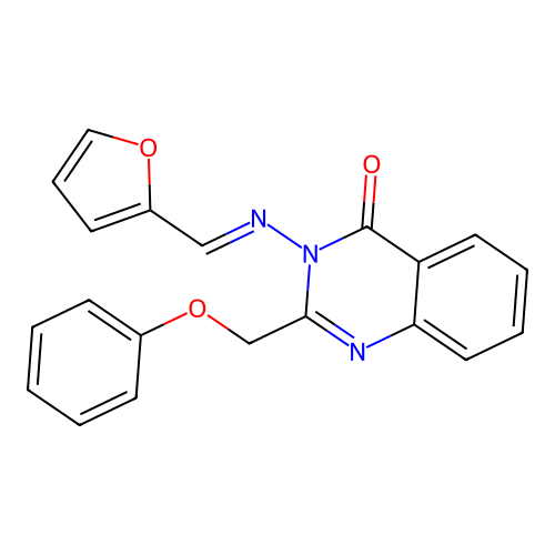 3-{[(E)-furan-2-ylmethylidene]amino}-2-(phenoxymethyl)quinazolin-4(3H)-one structure