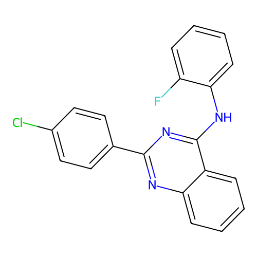 2-(4-chlorophenyl)-N-(2-fluorophenyl)quinazolin-4-amine structure