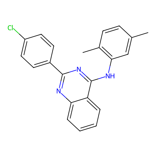 2-(4-chlorophenyl)-N-(2,5-dimethylphenyl)quinazolin-4-amine structure
