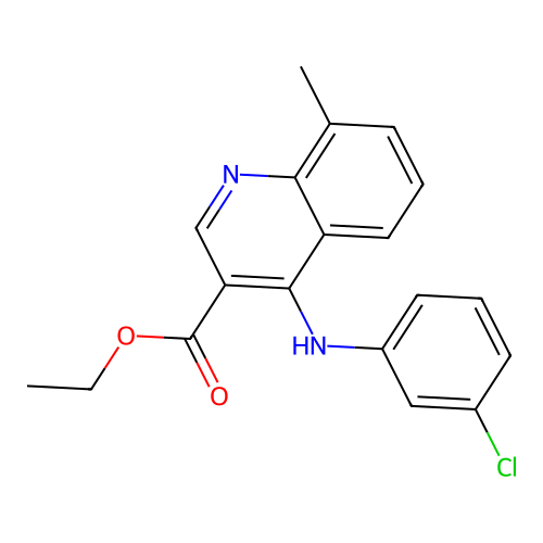 Ethyl 4-[(3-chlorophenyl)amino]-8-methylquinoline-3-carboxylate structure