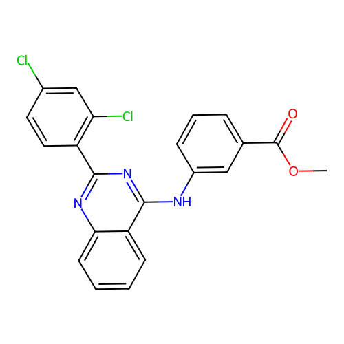 Methyl 3-((2-(2,4-dichlorophenyl)quinazolin-4-yl)amino)benzoate structure