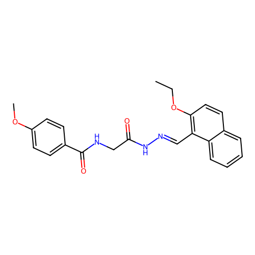 (E)-N-(2-(2-((2-ethoxynaphthalen-1-yl)methylene)hydrazinyl)-2-oxoethyl)-4-methoxybenzamide structure