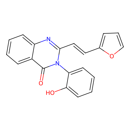 2-[(E)-2-(furan-2-yl)ethenyl]-3-(2-hydroxyphenyl)quinazolin-4(3H)-one structure