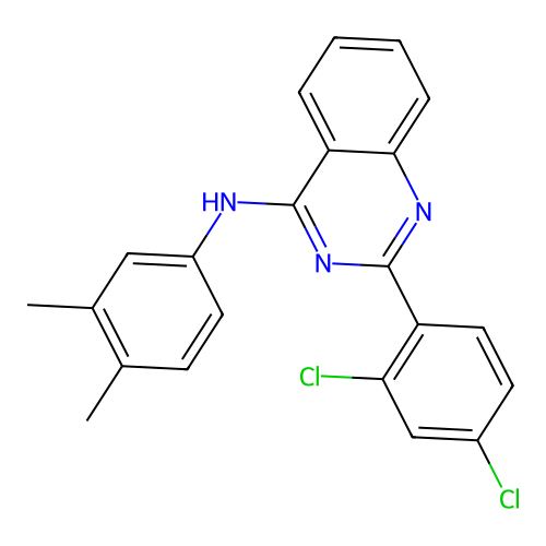 2-(2,4-dichlorophenyl)-N-(3,4-dimethylphenyl)quinazolin-4-amine structure