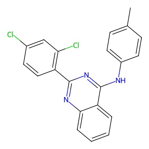 2-(2,4-dichlorophenyl)-N-(4-methylphenyl)quinazolin-4-amine structure