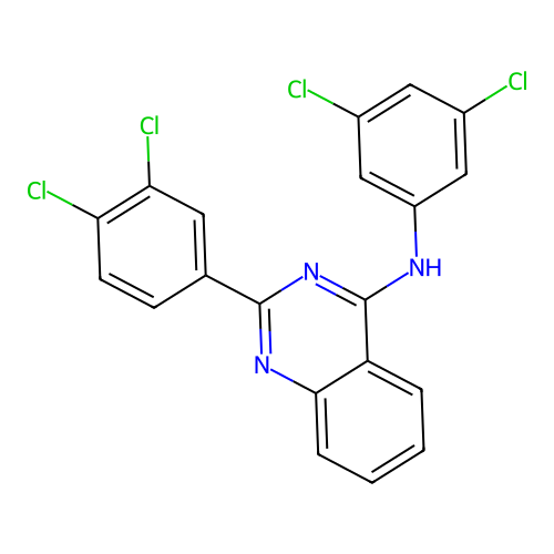 2-(3,4-dichlorophenyl)-N-(3,5-dichlorophenyl)quinazolin-4-amine structure