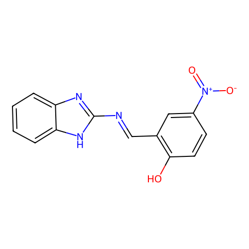 2-(((1H-benzo[d]imidazol-2-yl)imino)methyl)-4-nitrophenol structure