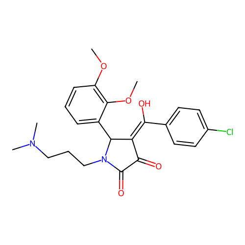 4-(4-chlorobenzoyl)-5-(2,3-dimethoxyphenyl)-1-(3-(dimethylamino)propyl)-3-hydroxy-1H-pyrrol-2(5H)-one structure