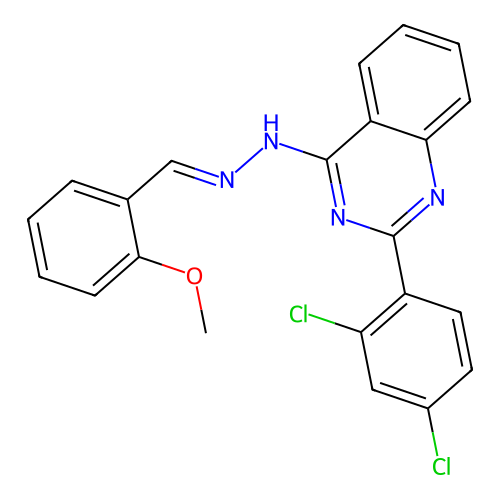2-(2,4-dichlorophenyl)-4-[(2E)-2-(2-methoxybenzylidene)hydrazinyl]quinazoline structure