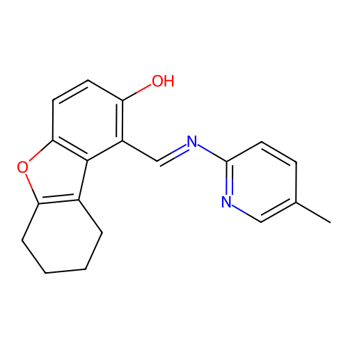 (1Z)-1-[[(5-methylpyridin-2-yl)amino]methylidene]-6,7,8,9-tetrahydrodibenzofuran-2-one structure