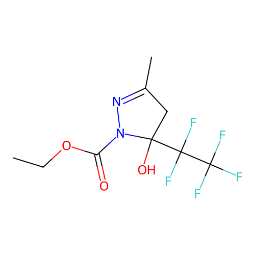 ethyl 5-hydroxy-3-methyl-5-(1,1,2,2,2-pentafluoroethyl)-4H-pyrazole-1-carboxylate structure