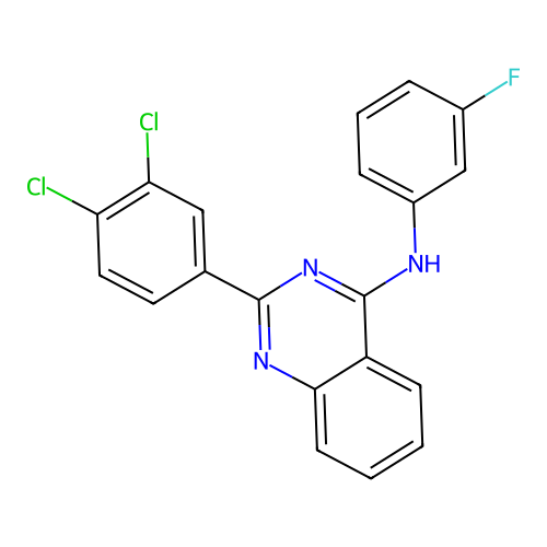 2-(3,4-dichlorophenyl)-N-(3-fluorophenyl)quinazolin-4-amine structure