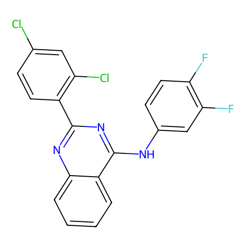 2-(2,4-dichlorophenyl)-N-(3,4-difluorophenyl)quinazolin-4-amine structure