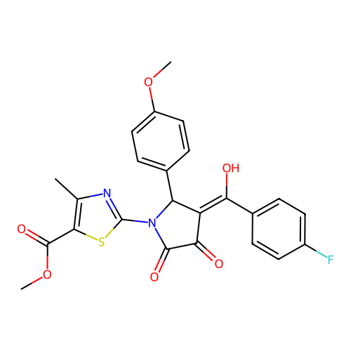 methyl 2-(3-(4-fluorobenzoyl)-4-hydroxy-2-(4-methoxyphenyl)-5-oxo-2,5-dihydro-1H-pyrrol-1-yl)-4-methylthiazole-5-carboxylate structure