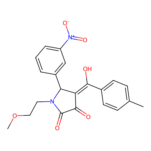 3-hydroxy-1-(2-methoxyethyl)-4-(4-methylbenzoyl)-5-(3-nitrophenyl)-1H-pyrrol-2(5H)-one structure