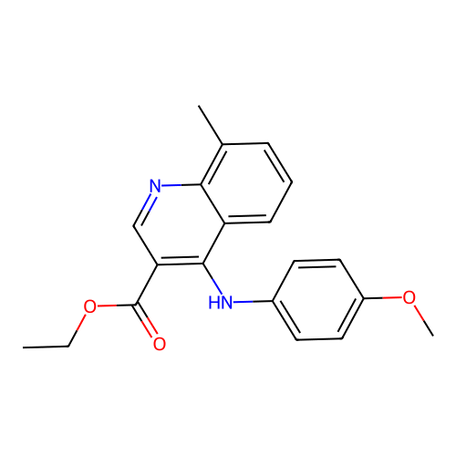 Ethyl 4-[(4-methoxyphenyl)amino]-8-methylquinoline-3-carboxylate structure