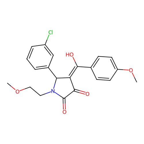 5-(3-chlorophenyl)-3-hydroxy-4-(4-methoxybenzoyl)-1-(2-methoxyethyl)-1H-pyrrol-2(5H)-one structure