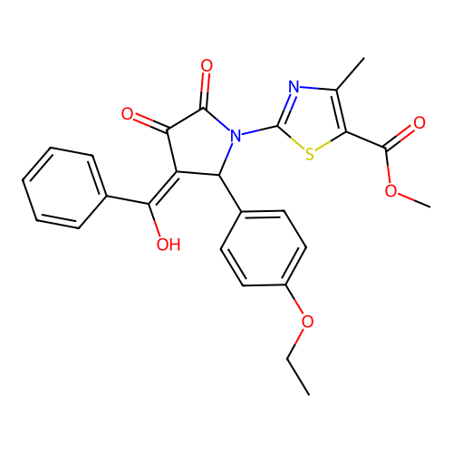methyl 2-(3-benzoyl-2-(4-ethoxyphenyl)-4-hydroxy-5-oxo-2,5-dihydro-1H-pyrrol-1-yl)-4-methylthiazole-5-carboxylate structure