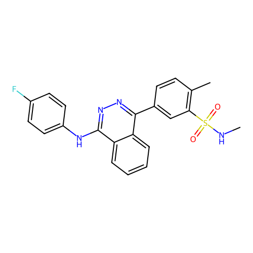 5-{4-[(4-fluorophenyl)amino]phthalazin-1-yl}-N,2-dimethylbenzenesulfonamide structure
