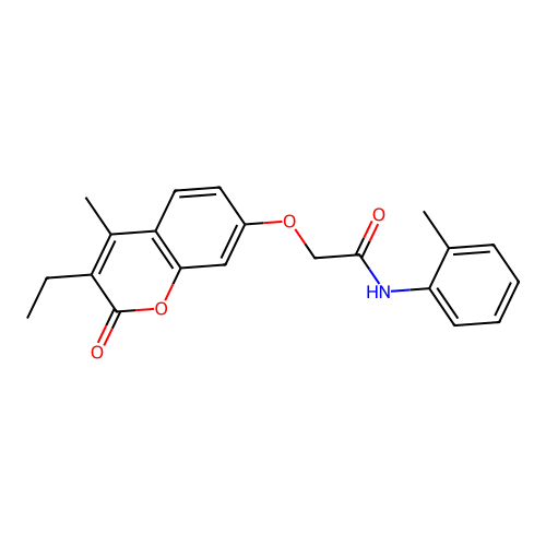 2-[(3-ethyl-4-methyl-2-oxo-2H-chromen-7-yl)oxy]-N-(2-methylphenyl)acetamide structure