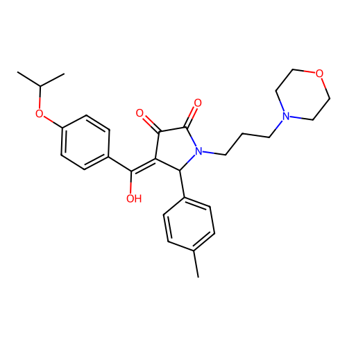 3-hydroxy-4-(4-isopropoxybenzoyl)-1-(3-morpholinopropyl)-5-(p-tolyl)-1H-pyrrol-2(5H)-one structure
