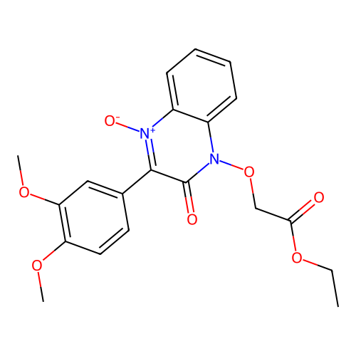 ethyl {[3-(3,4-dimethoxyphenyl)-4-oxido-2-oxoquinoxalin-1(2H)-yl]oxy}acetate structure