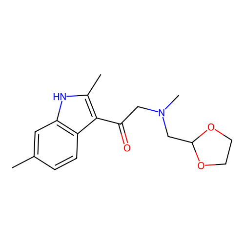 1-(2,6-dimethyl-1H-indol-3-yl)-2-(1,3-dioxolan-2-ylmethyl-methyl-amino)ethanone structure
