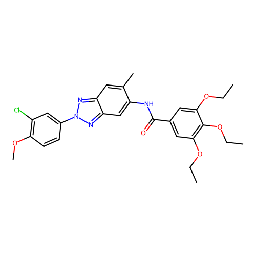 N-[2-(3-chloro-4-methoxy-phenyl)-6-methyl-benzotriazol-5-yl]-3,4,5-triethoxy-benzamide structure