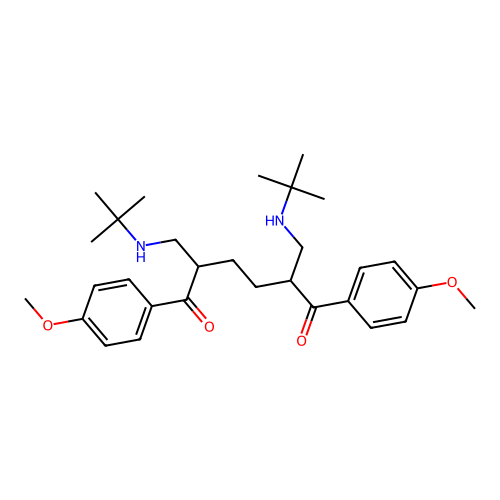 2,5-Bis[(tert-butylamino)methyl]-1,6-bis(4-methoxyphenyl)hexane-1,6-dione structure