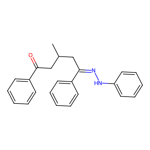 (5Z)-3-methyl-1,5-diphenyl-5-(2-phenylhydrazinylidene)pentan-1-one structure