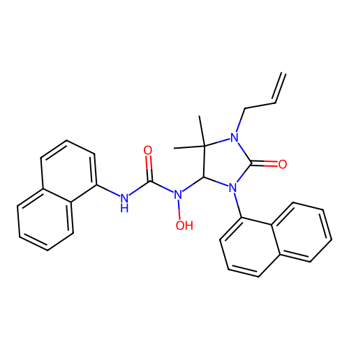 1-(1-allyl-5,5-dimethyl-3-(naphthalen-1-yl)-2-oxoimidazolidin-4-yl)-1-hydroxy-3-(naphthalen-1-yl)urea structure