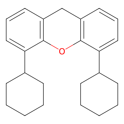 4,5-dicyclohexyl-9H-xanthene structure